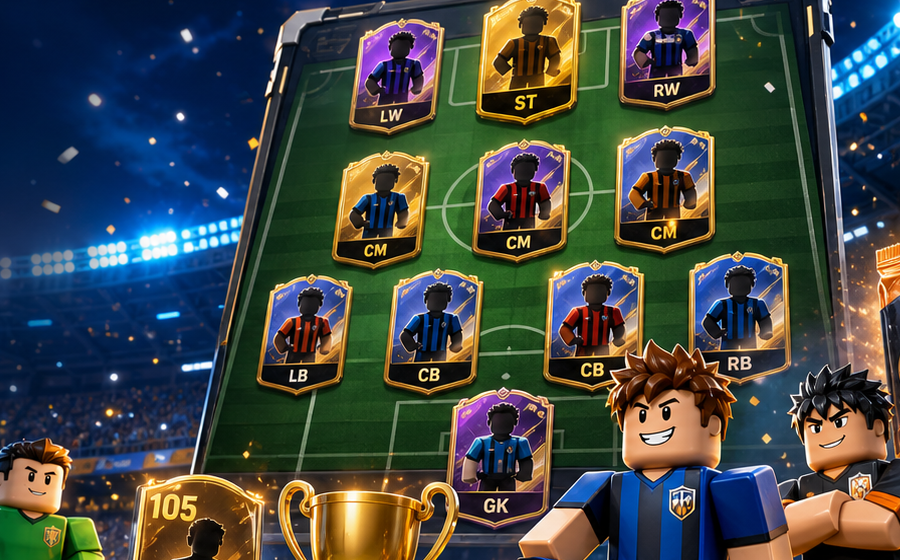 Build A Soccer Squad reward card and football pack visual