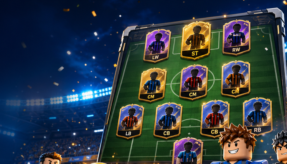 Build A Soccer Squad formation board used for OVR planning